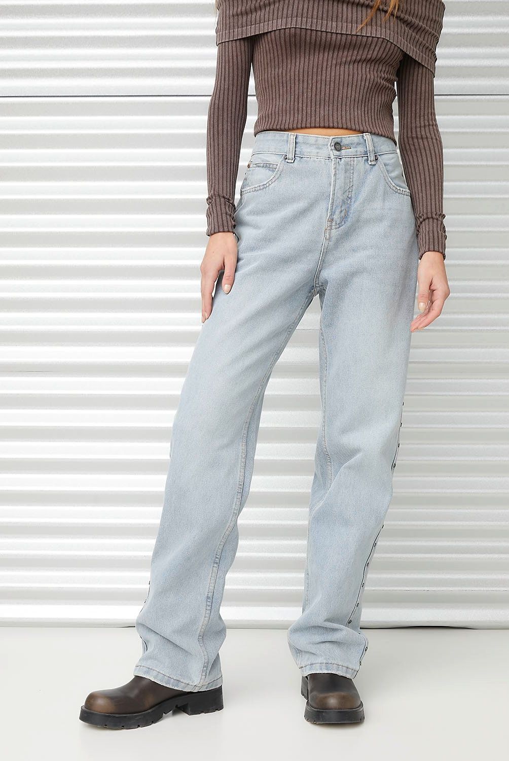 AMERICANINO - Jeans Straight Tiro Alto Mujer Americanino