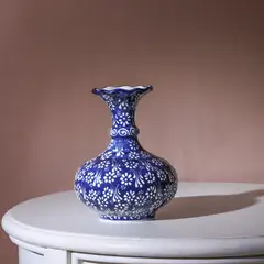 MYTH ARTS - Jarron Azul Cerámica Texturizado