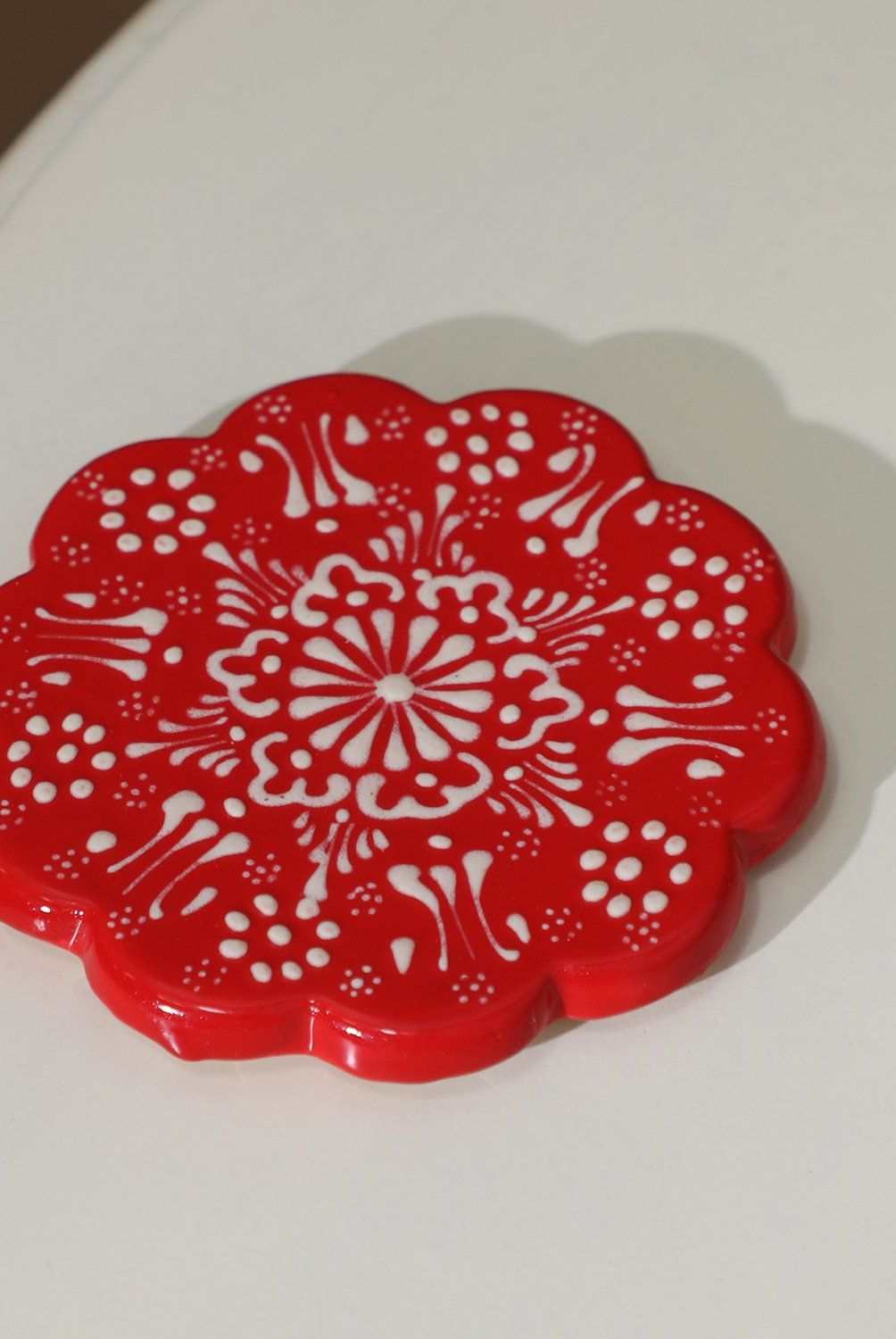 MYTH ARTS - Set 4 Posavasos Cerámica Rojo Texturizada Myth Arts