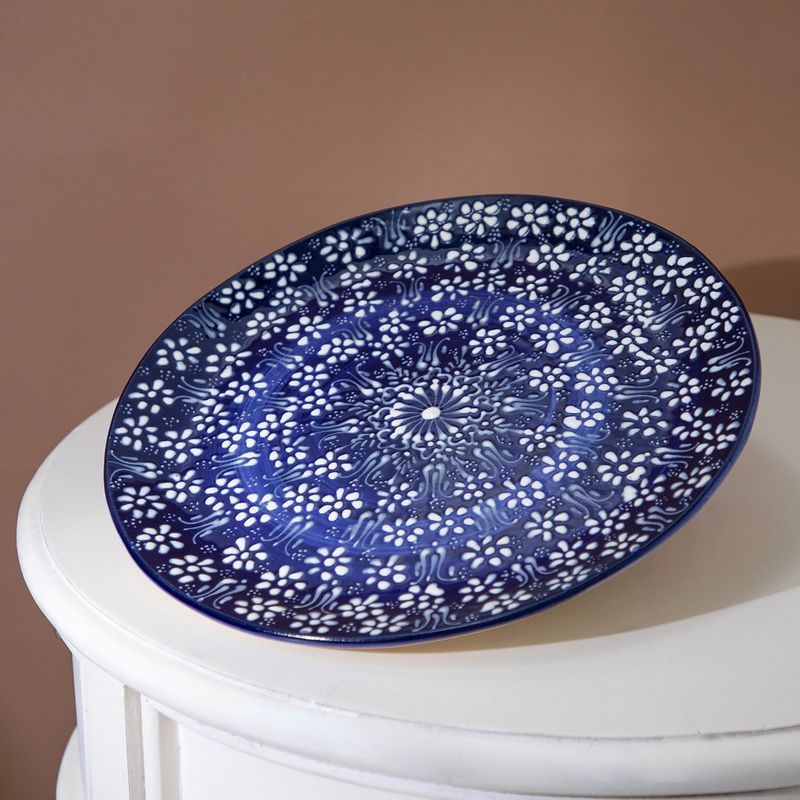 MYTH ARTS - Fuente 32Cms Azul Cerámica Texturizada Myth Arts
