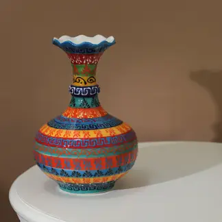 MYTH ARTS - Jarron Multicolor Cerámica 25 Cm