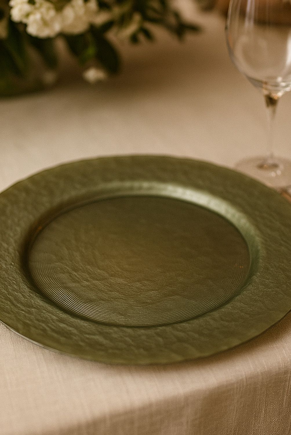 DEKOR CAM - Plato De Sitio Verde 32 Cm Dekor Cam