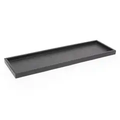 DERIA - Bandeja Rectangular 53x16 Cm Cuero Negro