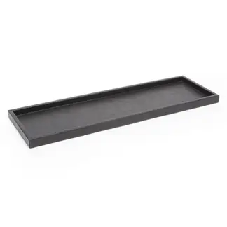 DERIA - Bandeja Rectangular 53x16 Cm Cuero Negro