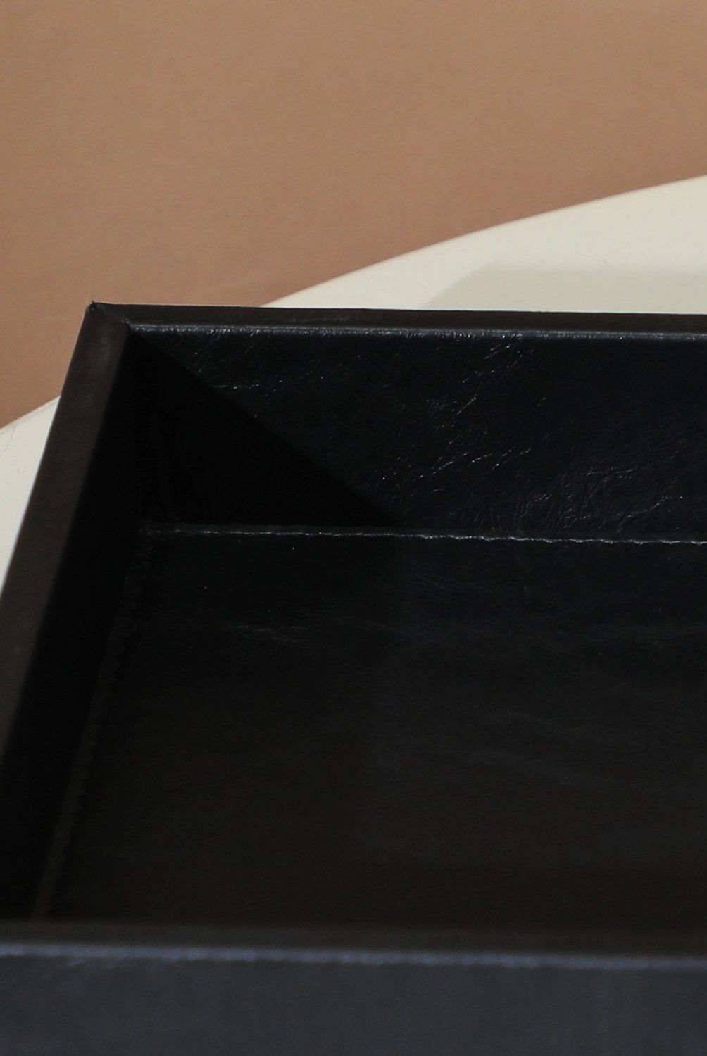 DERIA - Servilletero Cuero Negro 19x19 Cm Deria