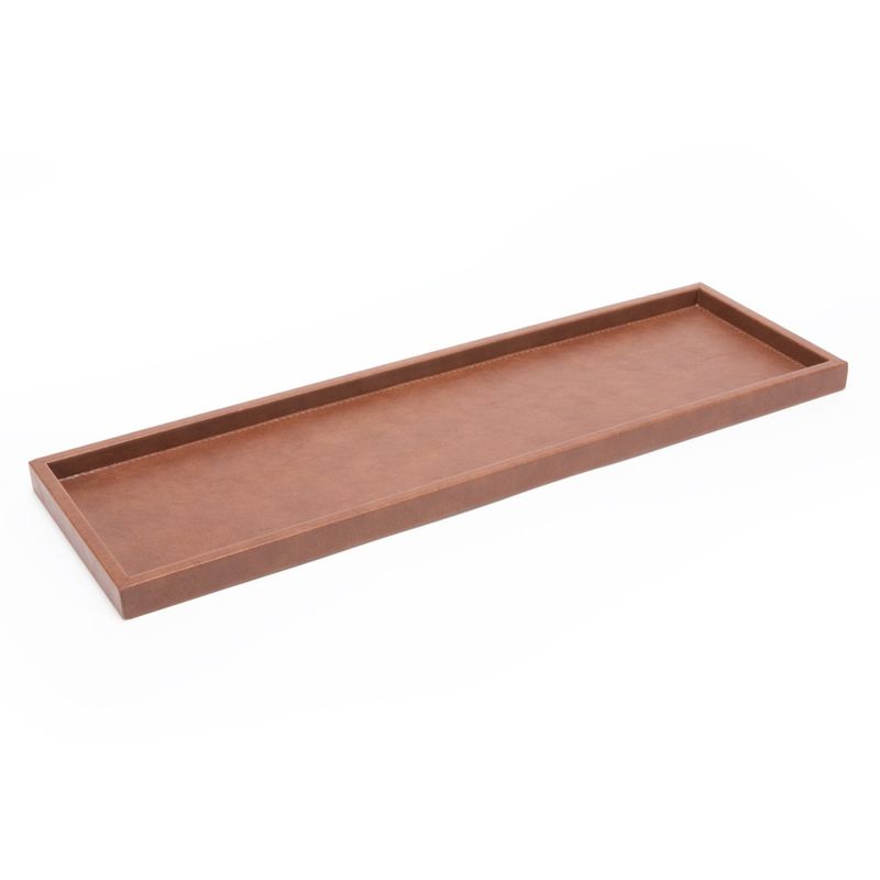 DERIA - Bandeja Rectangular 53x16 Cm Cuero Caramelo Deria