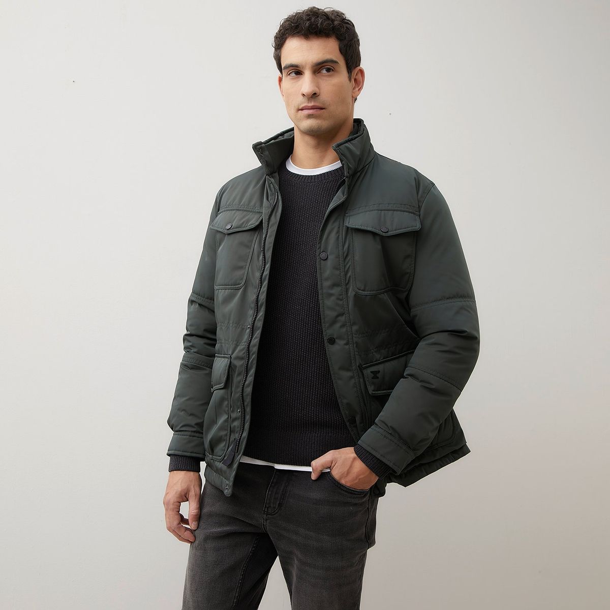 WOLF&HANK - Chaqueta Acolchada Wolf&Hank Casual Cuello Alto Hombre