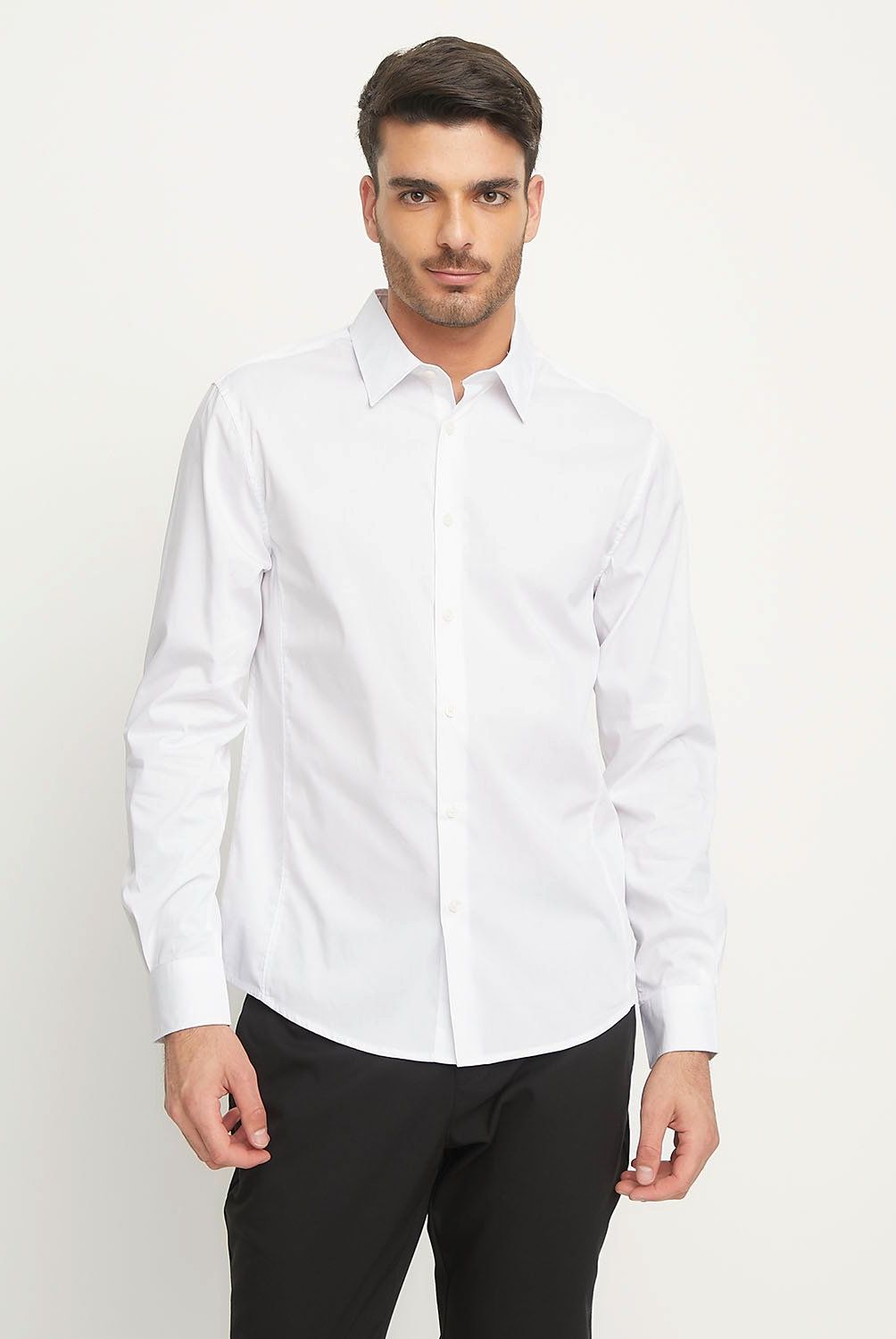 BASEMENT - Camisa Manga Larga Slim Fit Hombre Basement