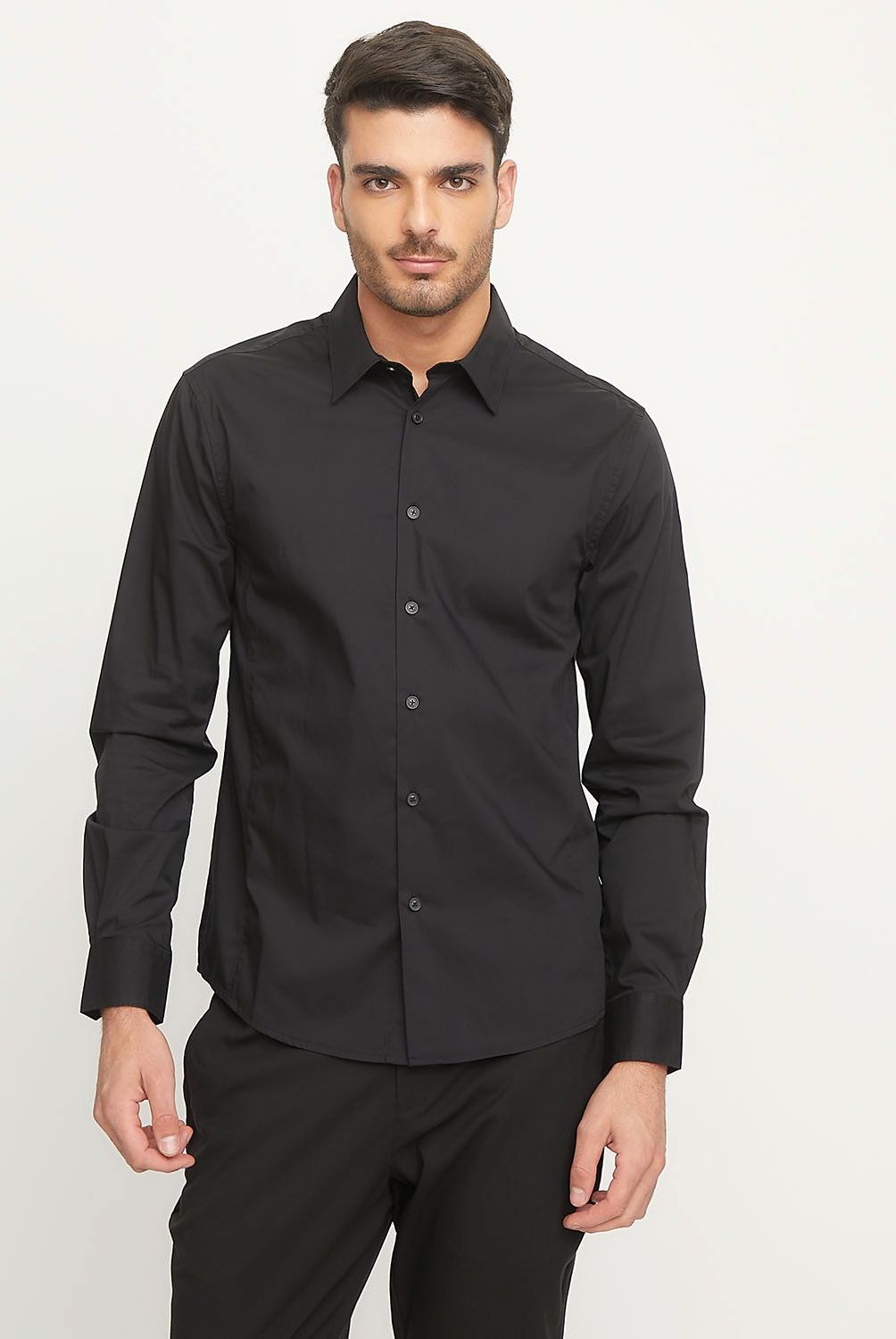 BASEMENT - Camisa Manga Larga Slim Fit Hombre Basement