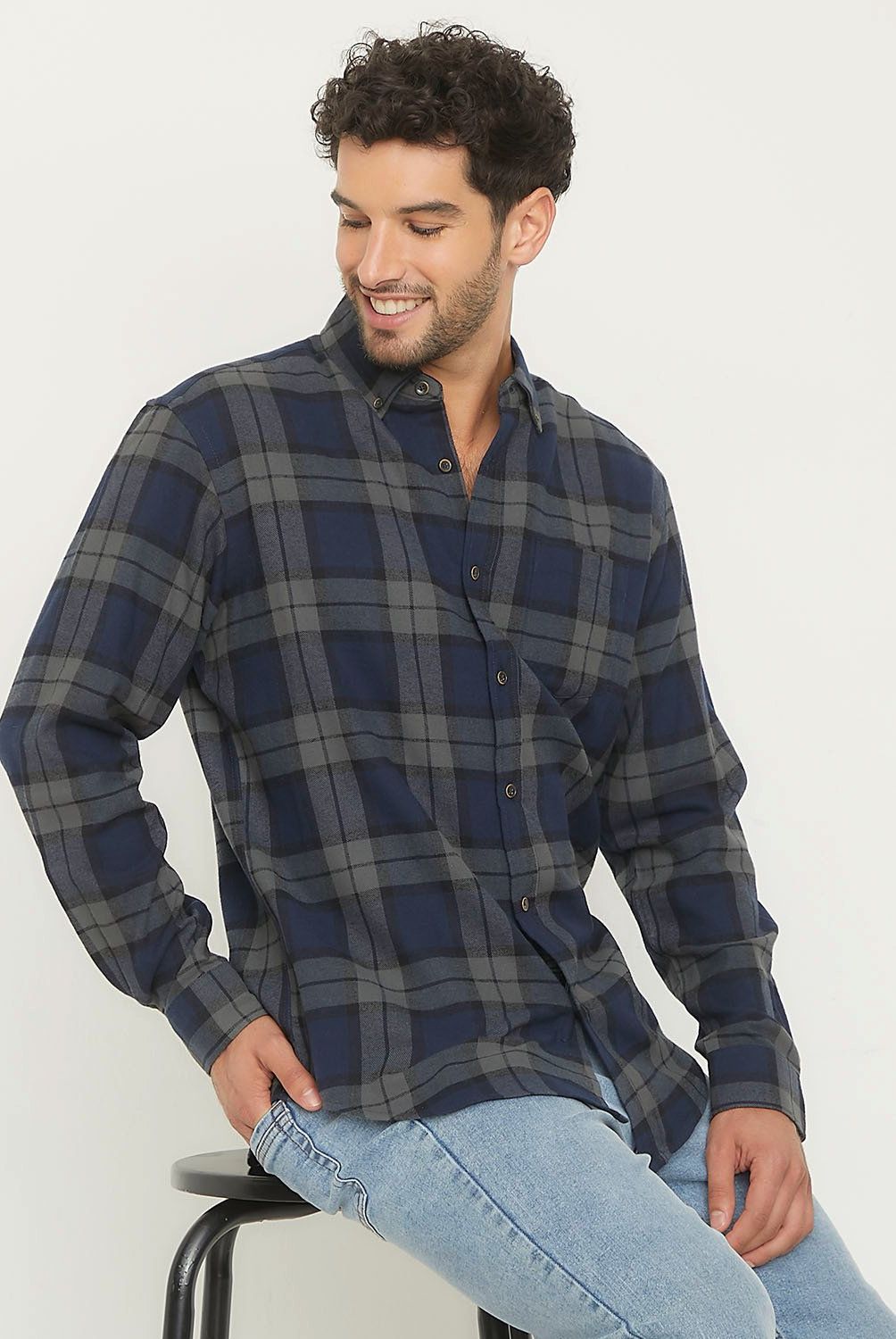 NEWPORT - Camisa Manga Larga Casual Algodón Hombre Newport