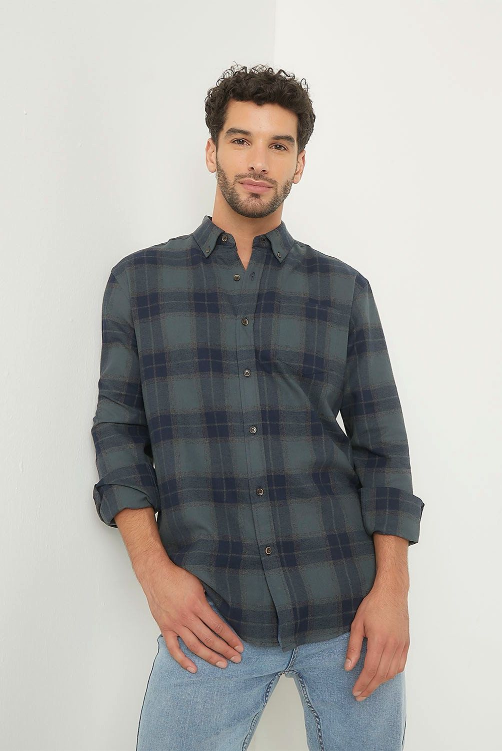 NEWPORT - Camisa Manga Larga Casual Algodón Hombre Newport