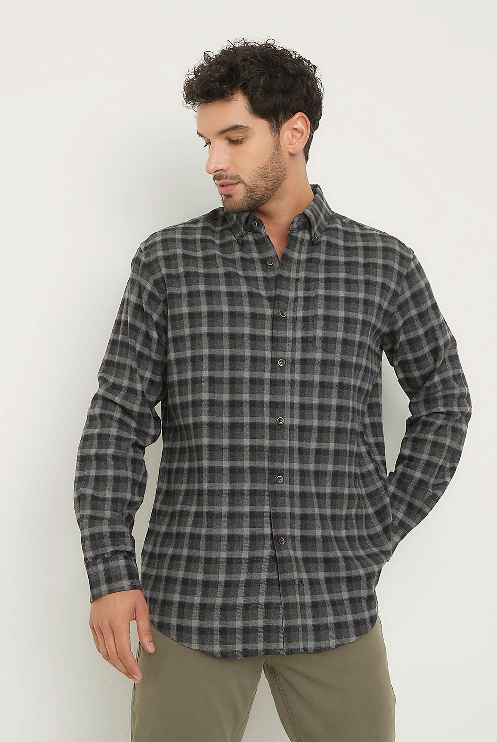 NEWPORT - Camisa Manga Larga Casual Algodón Hombre Newport
