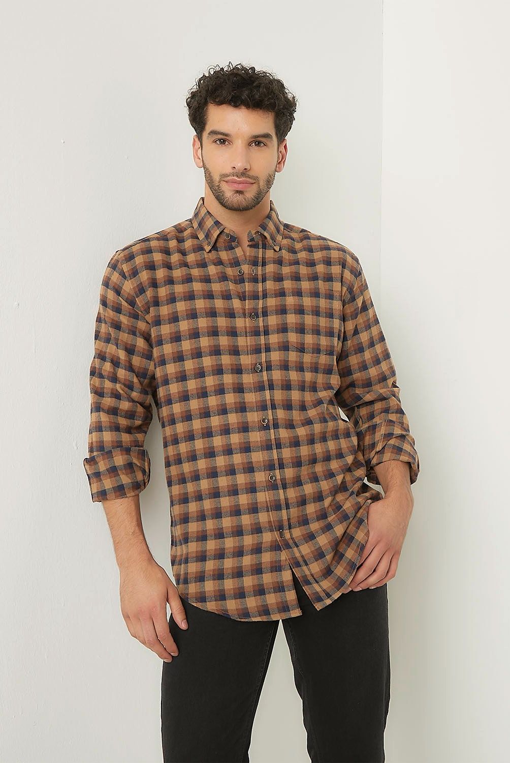 NEWPORT - Camisa Manga Larga Casual Algodón Hombre Newport