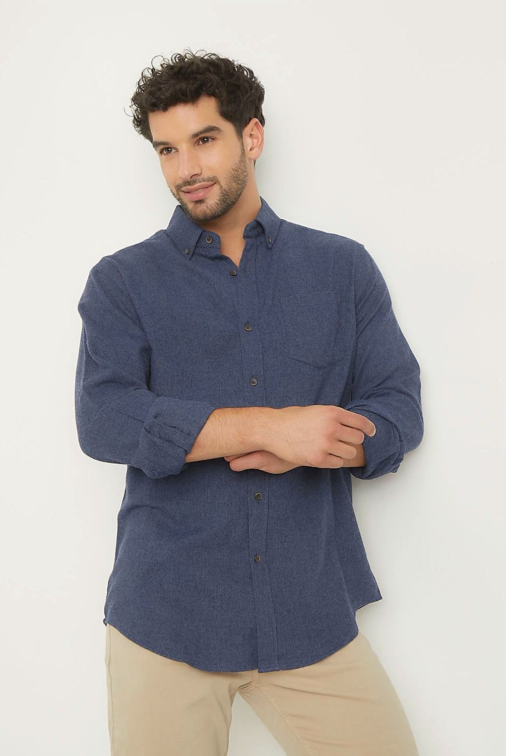 NEWPORT - Camisa Manga Larga Casual Algodón Hombre Newport