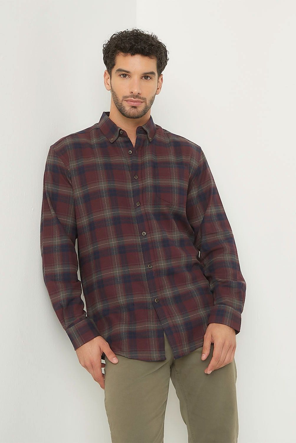 NEWPORT - Camisa Manga Larga Casual Algodón Hombre Newport