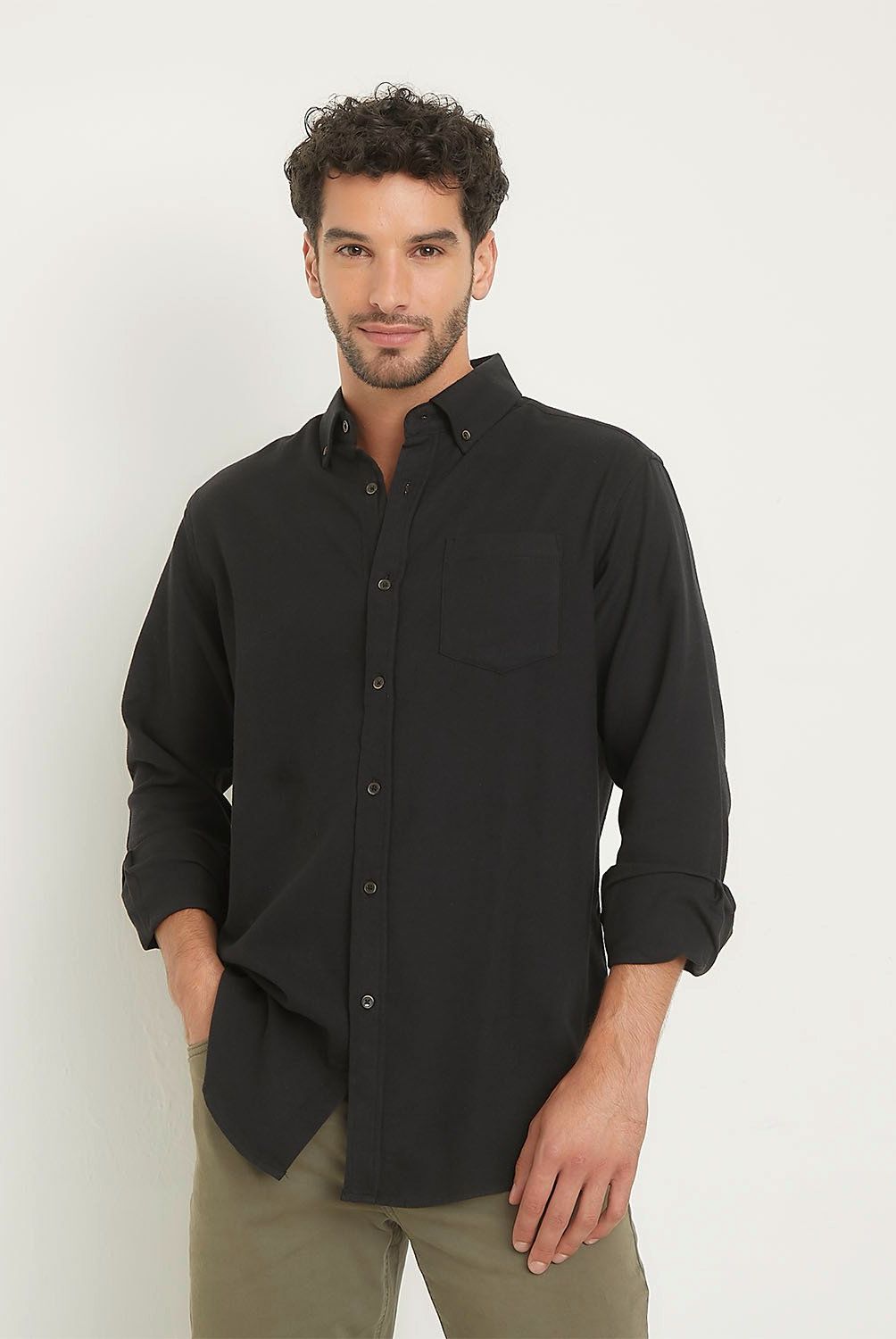 NEWPORT - Camisa Manga Larga Casual Algodón Hombre Newport