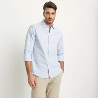 Camisa Manga Larga Rayas Slim Fit Hombre