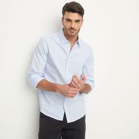 Camisa Manga Larga Rayas Slim Fit Hombre