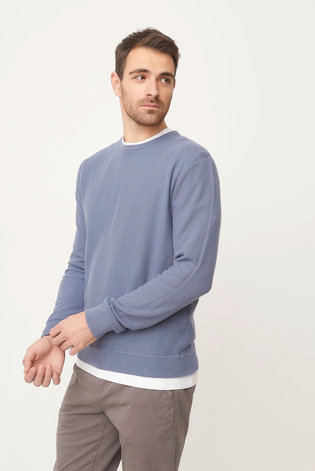 NEWPORT - Sweater Casual de Algodón Newport Hombre Manga Larga