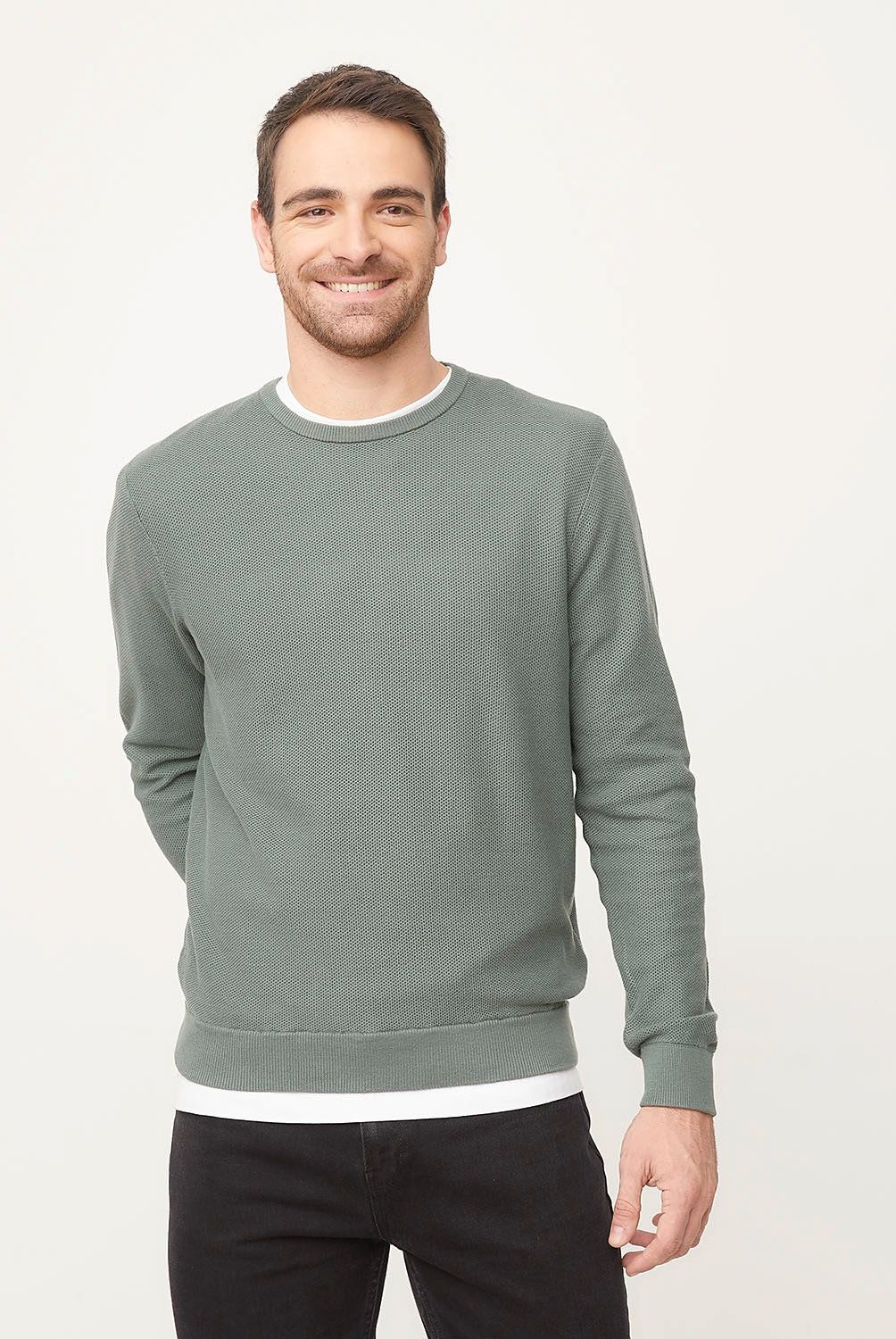 NEWPORT - Sweater Casual de Algodón Newport Hombre Manga Larga