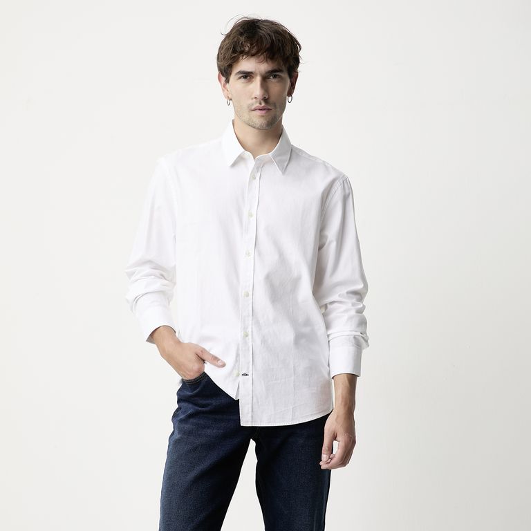 Camisa Manga Larga Algodón Hombre