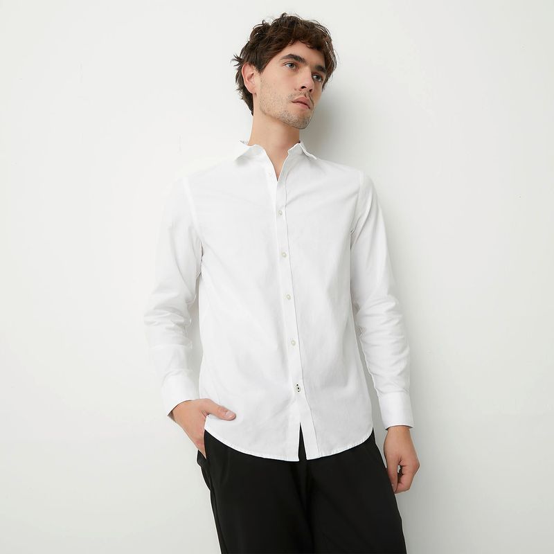 BASEMENT - Camisa Manga Larga Algodón Hombre Basement
