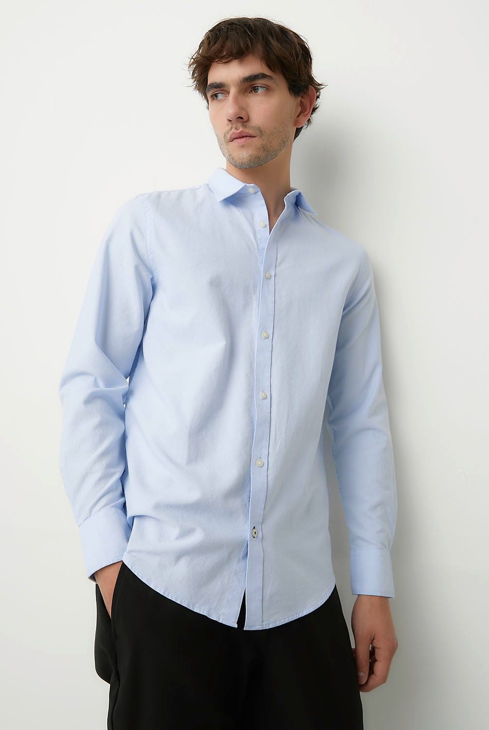 BASEMENT - Camisa Manga Larga Algodón Hombre Basement