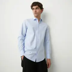 BASEMENT - Camisa Manga Larga Algodón Hombre