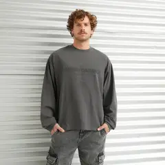 AMERICANINO - Polera Manga Larga Relaxed Fit Hombre
