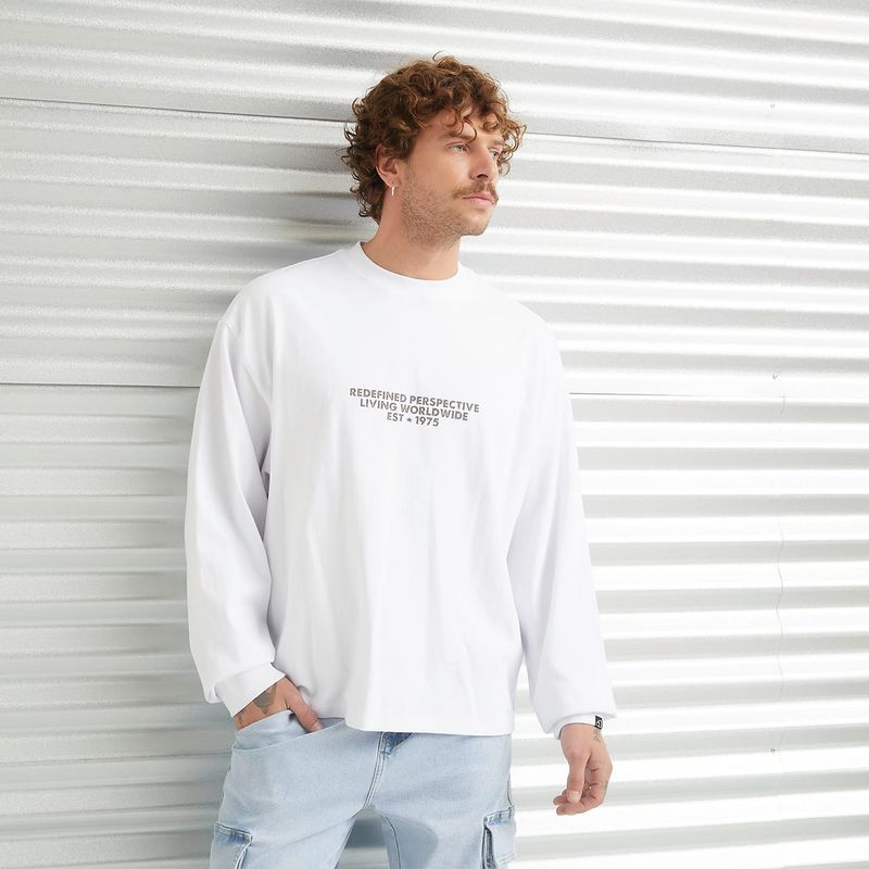 AMERICANINO - Polera Manga Larga Relaxed Fit Hombre Americanino