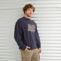 AMERICANINO - Polera Manga Larga Relaxed Fit Hombre