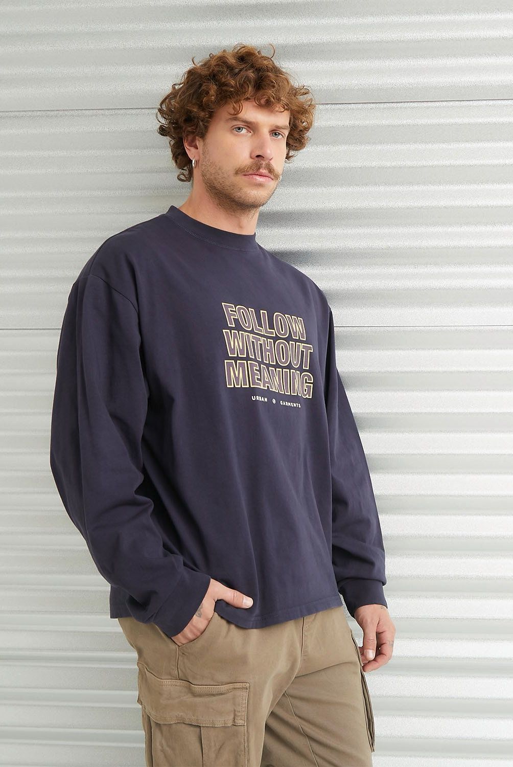 AMERICANINO - Polera Manga Larga Relaxed Fit Hombre Americanino