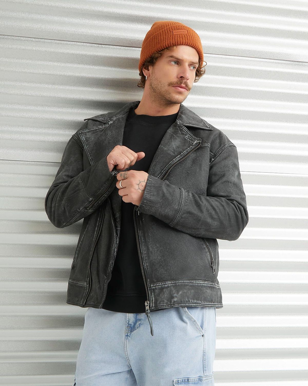 Cuero Hombre Chaquetas Ecocuero Falabella Chaqueta Cuero Hombre