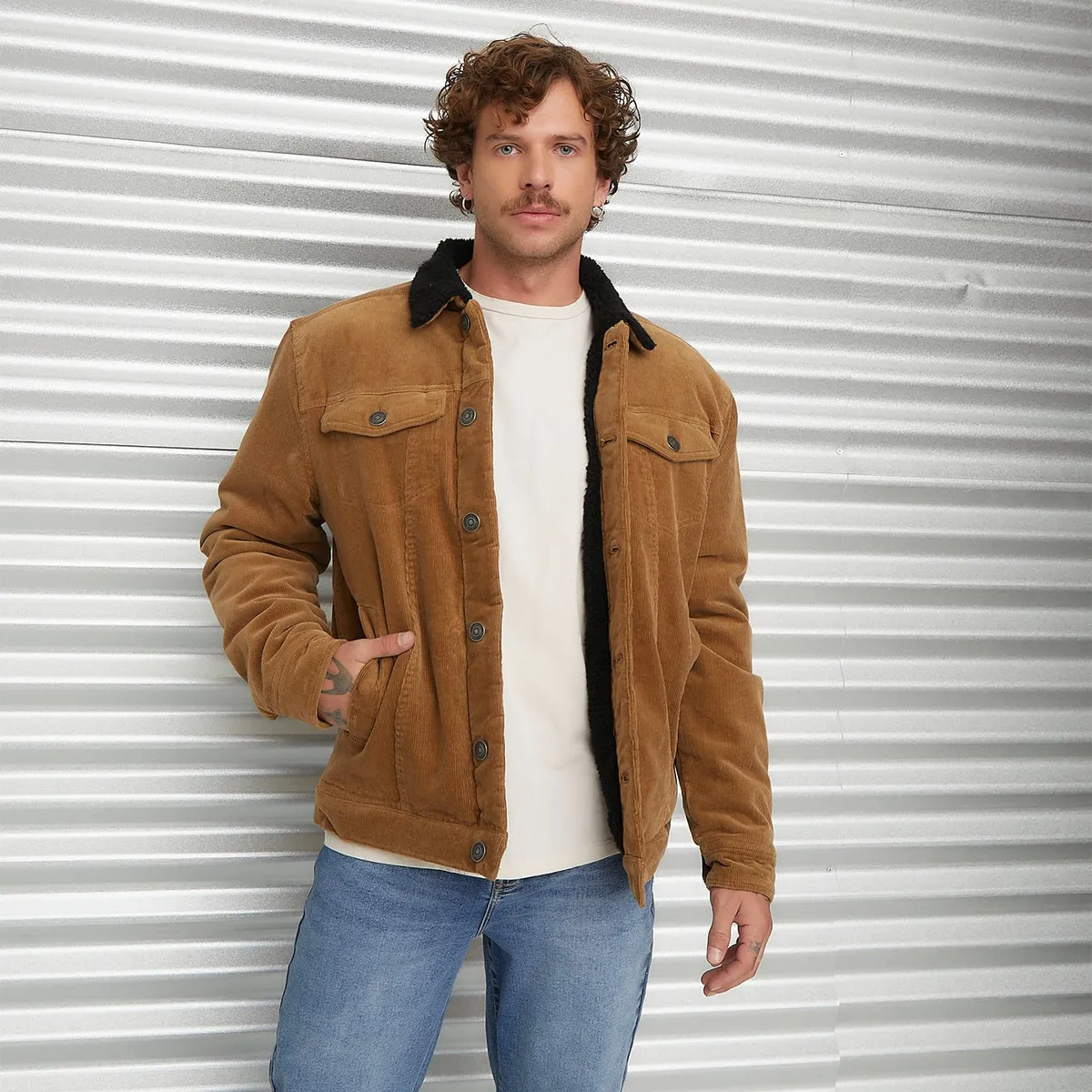 AMERICANINO - Chaqueta Americanino Cotelé Algodón Hombre Manga Larga