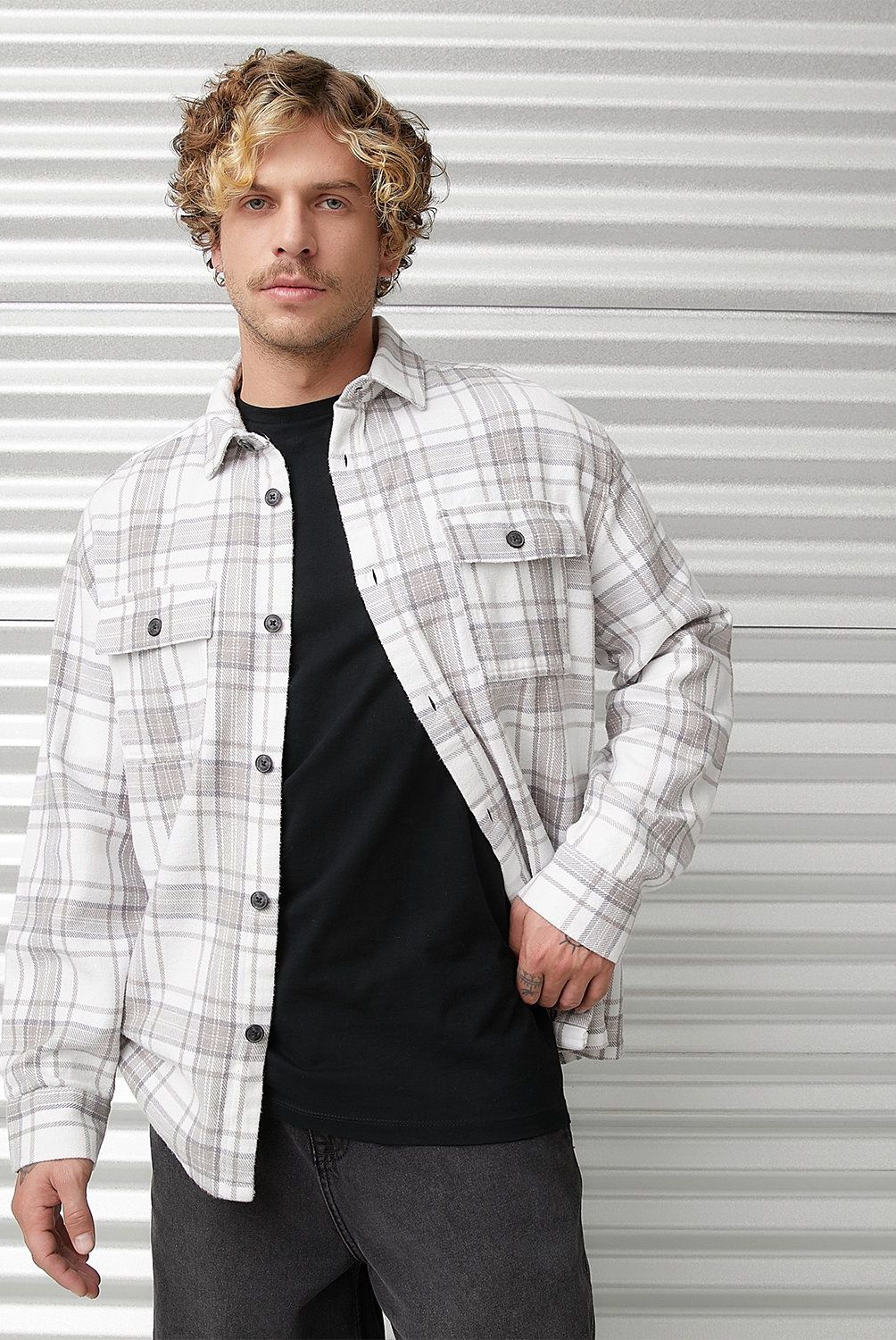 AMERICANINO - Camisa Casual Manga Larga Algodón Hombre Americanino