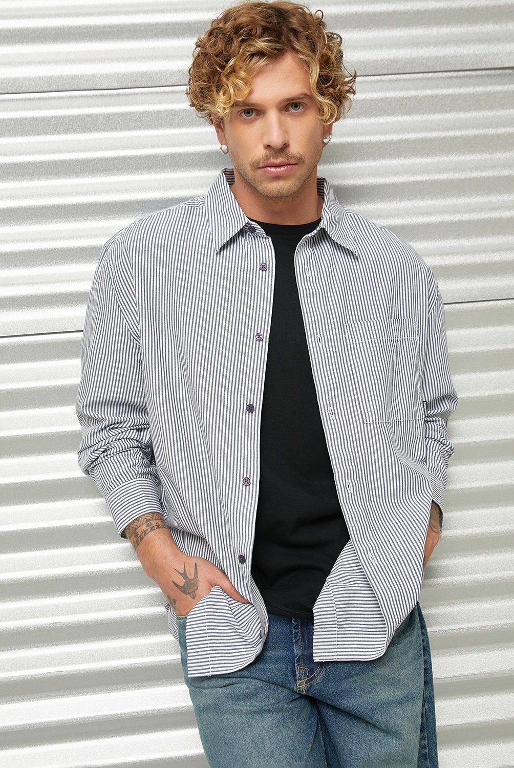 AMERICANINO - Camisa Casual Manga Larga Hombre Americanino