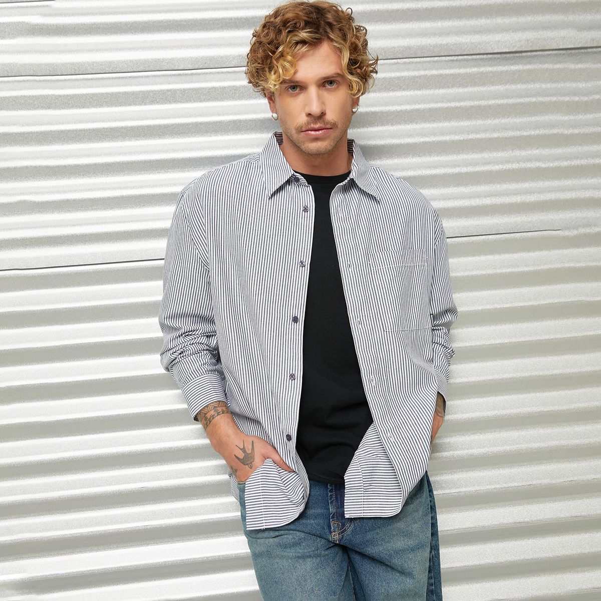 AMERICANINO - Camisa Casual Manga Larga Hombre Americanino