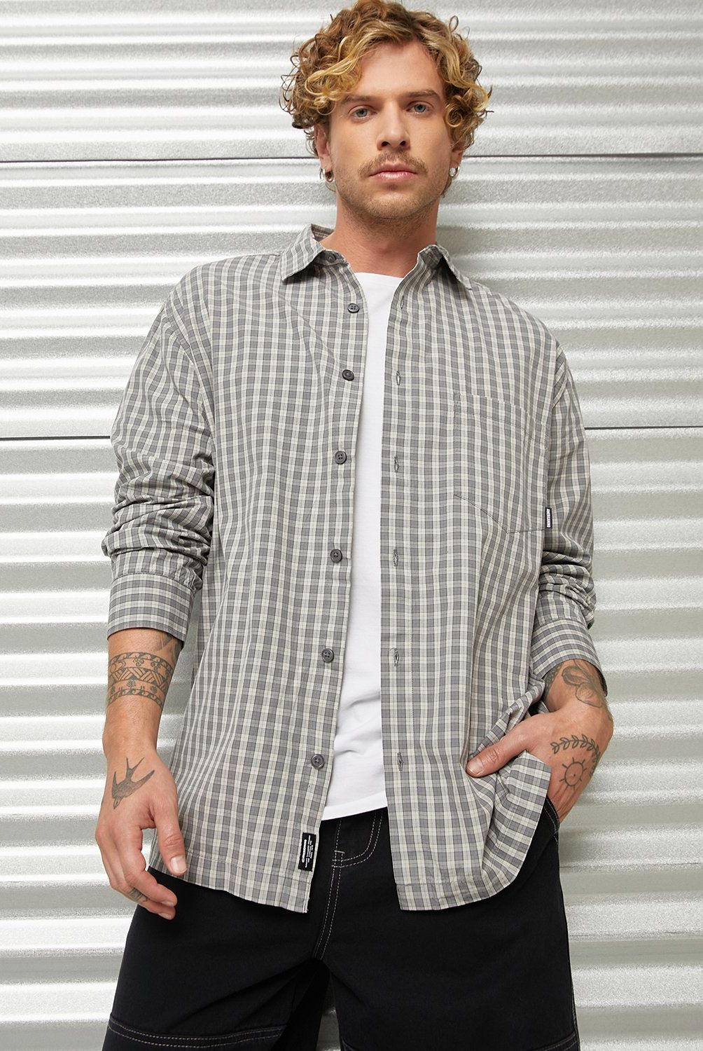 AMERICANINO - Camisa Manga Larga Algodón Hombre Americanino