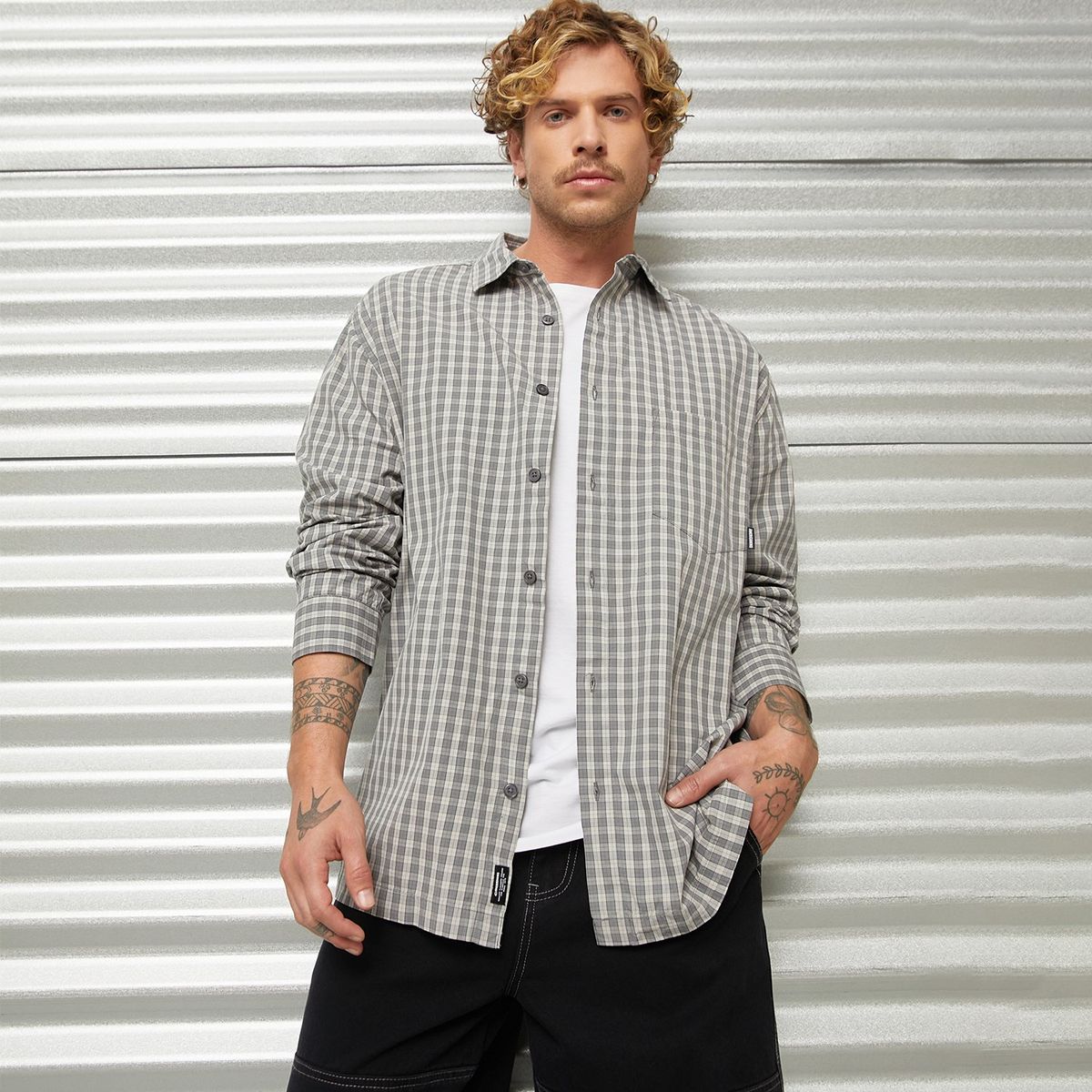 AMERICANINO - Camisa Manga Larga Algodón Hombre Americanino