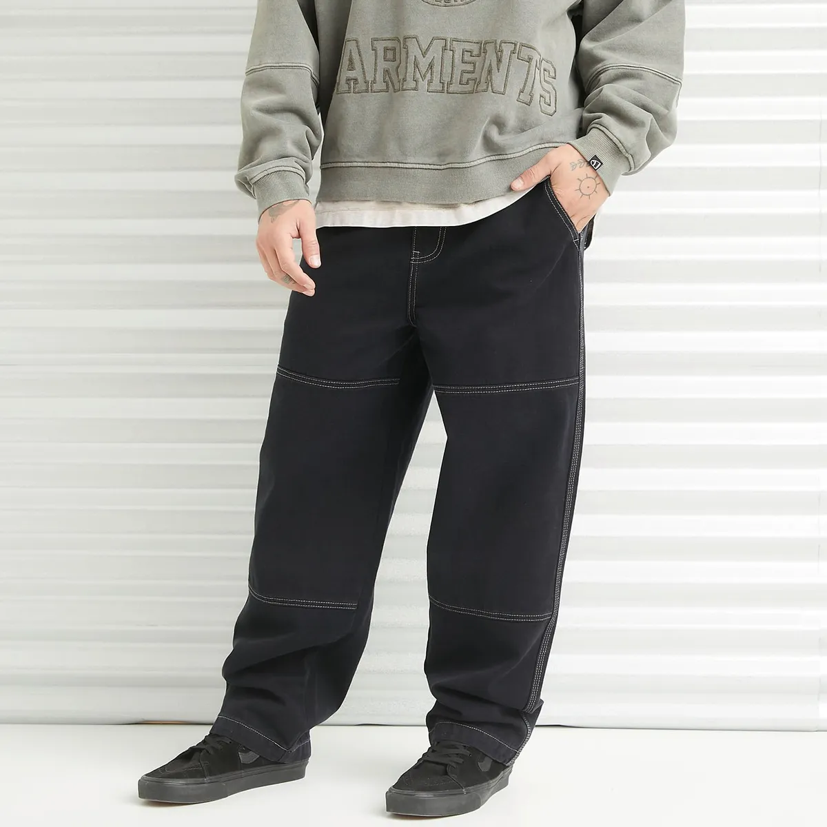 AMERICANINO - Jeans Carpintero Tiro Alto Relax Hombre Americanino