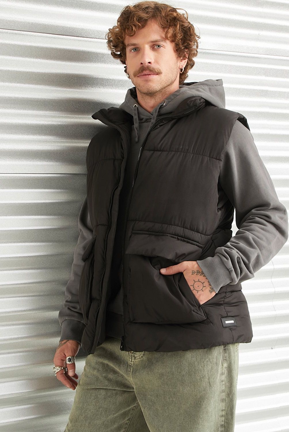 AMERICANINO - Parka Sin Mangas Casual Hombre Americanino