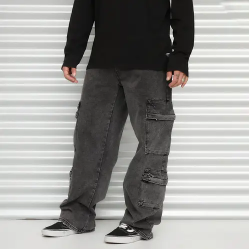 AMERICANINO - Jeans Cargo Tiro Medio Algodón Hombre