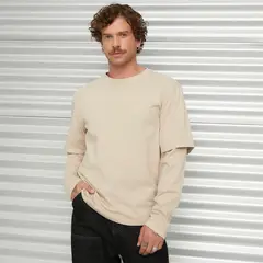 AMERICANINO - Polera Manga Larga Relaxed Fit Algodón Hombre