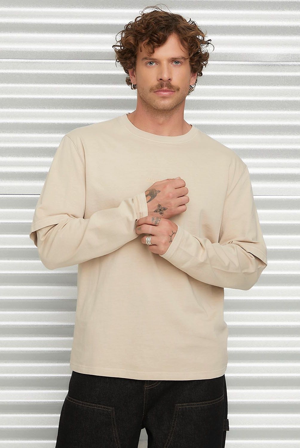 AMERICANINO - Polera Americanino Manga Larga Relaxed Fit Algodón Hombre