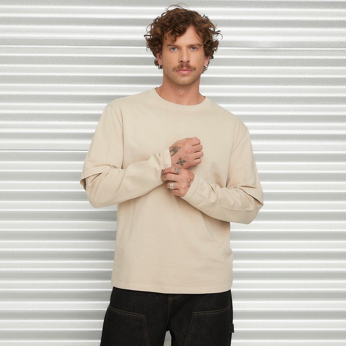 AMERICANINO - Polera Americanino Manga Larga Relaxed Fit Algodón Hombre