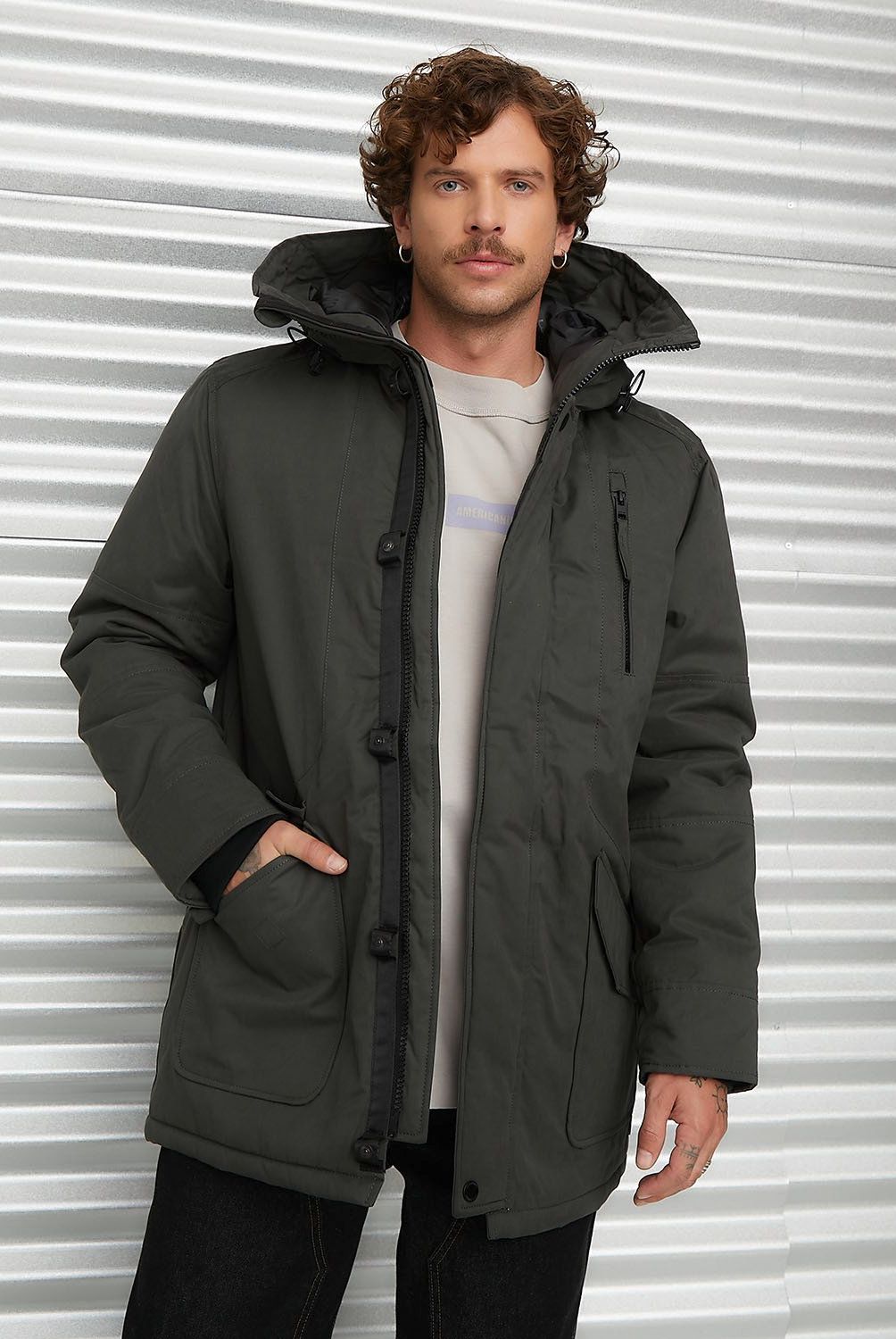 AMERICANINO - Parka Larga Hombre Americanino