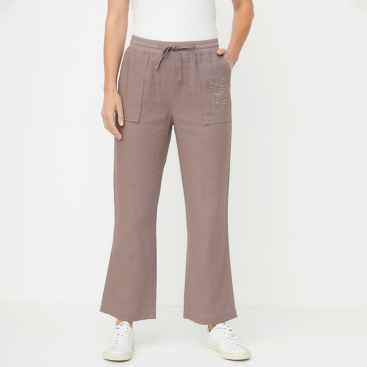 NEWPORT - Pantalón Flare Mujer Newport Viscosa y Lino Casual