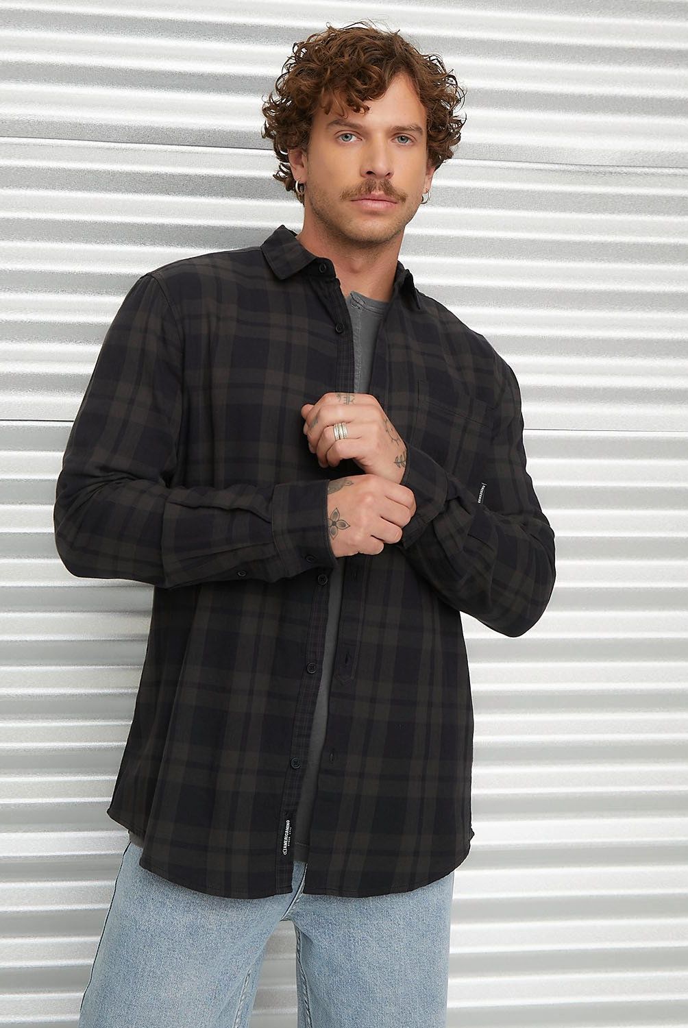 AMERICANINO - Camisa Manga Larga Check Algodón Hombre Americanino