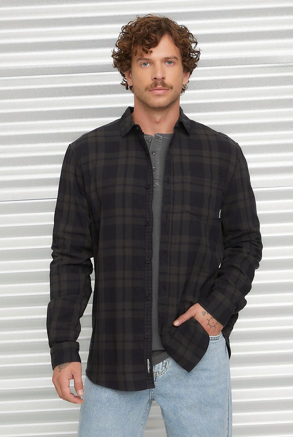 AMERICANINO - Camisa Manga Larga Check Algodón Hombre Americanino