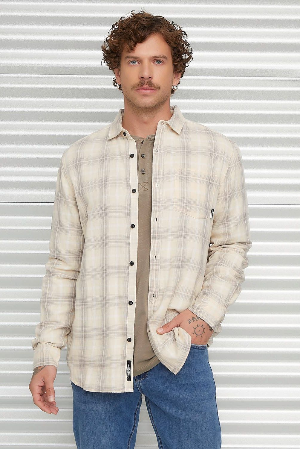 AMERICANINO - Camisa Manga Larga Check Algodón Hombre Americanino